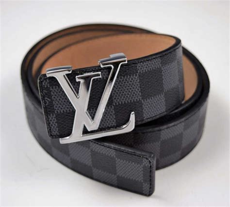 lv belt black checkered